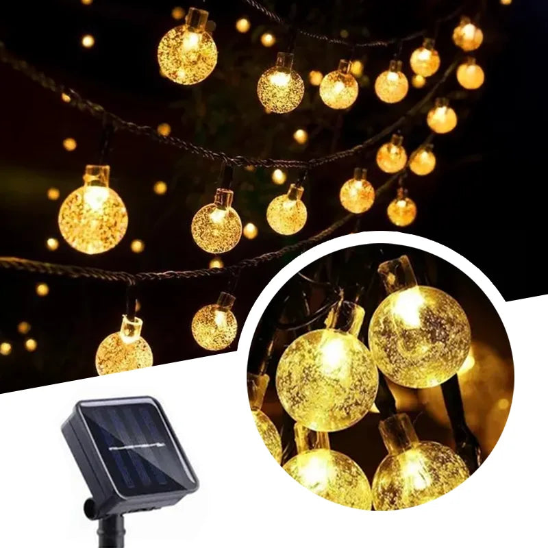 Solar Bubble Ball Light String – Crystal LED Globe Lights for Garden & Parties