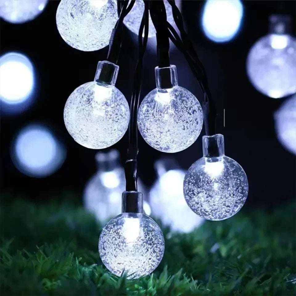 Solar Bubble Ball Light String – Crystal LED Globe Lights for Garden & Parties