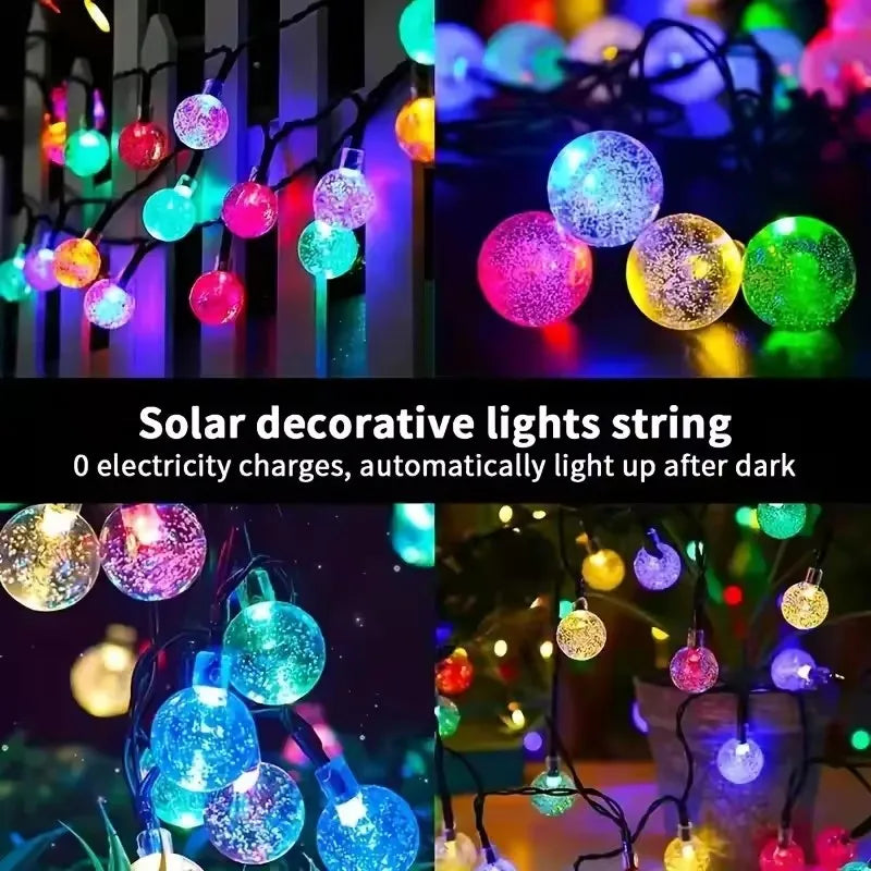 Solar Bubble Ball Light String – Crystal LED Globe Lights for Garden & Parties