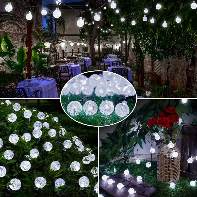 Solar Bubble Ball Light String – Crystal LED Globe Lights for Garden & Parties