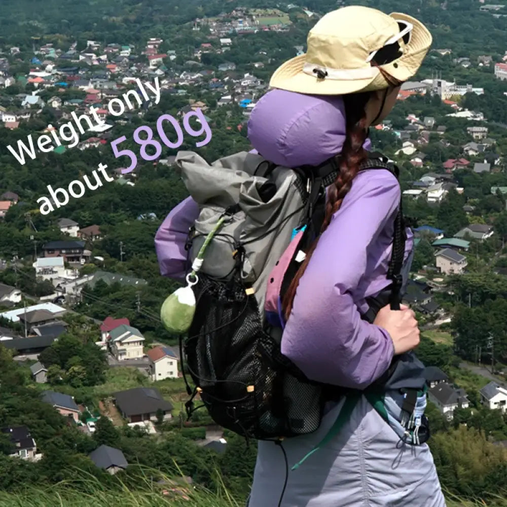 Bisinna Camping Backpack 25-35L – Ultralight Travel Hiking Bag for Men & Women - Grey - Bisinna Camping Backpack 25–35L