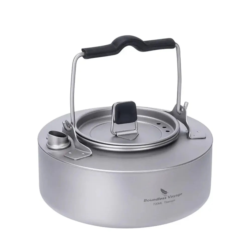 Boundless Voyage Titanium Cookware Set – Ultralight Pot & Kettle Kit (0.7L–2.4L) - 700ml Titanium Kettle - Boundless