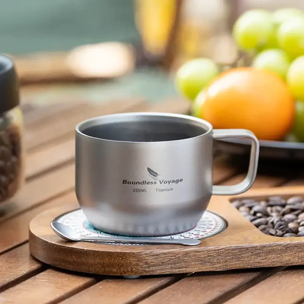Boundless Voyage Titanium Espresso Cup – 200 ml Double-Wall Coffee Mug - Single Pack - Boundless Voyage Titanium