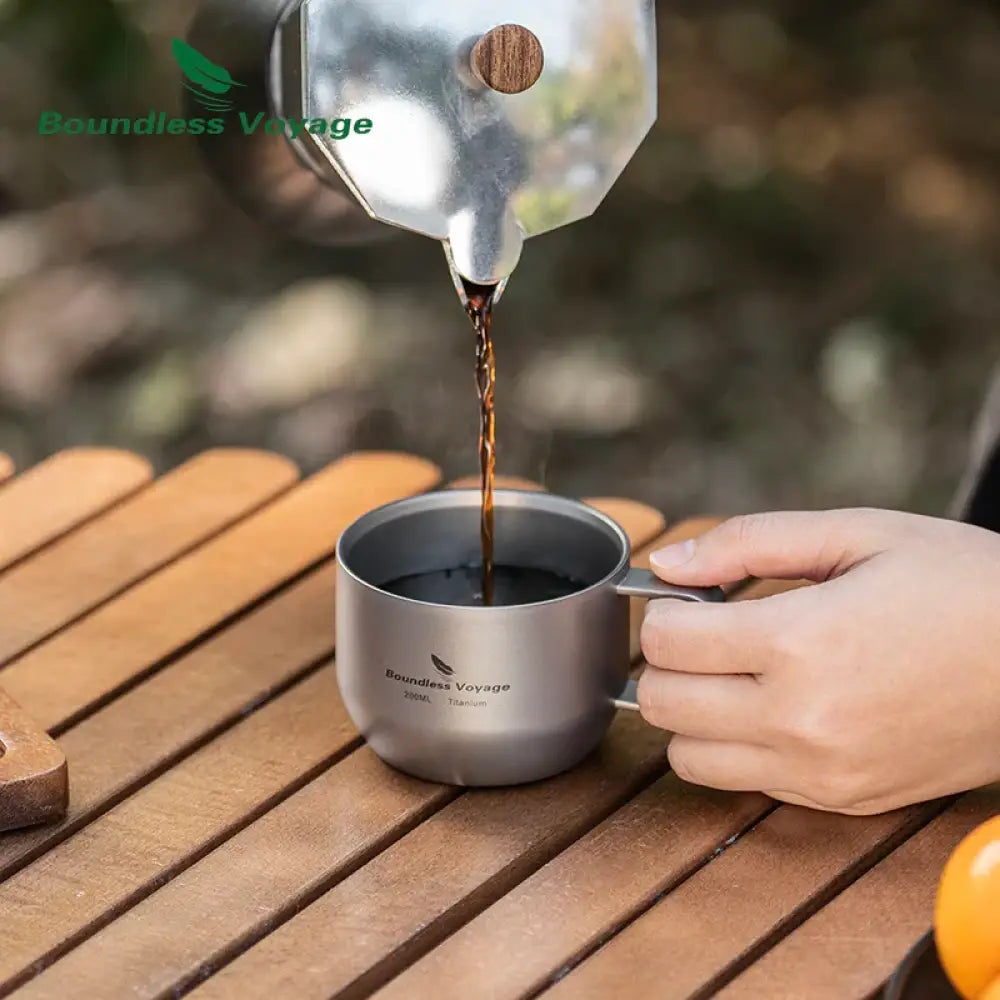 Boundless Voyage Titanium Espresso Cup – 200 ml Double-Wall Coffee Mug - Boundless Voyage Titanium Espresso Cup – 200