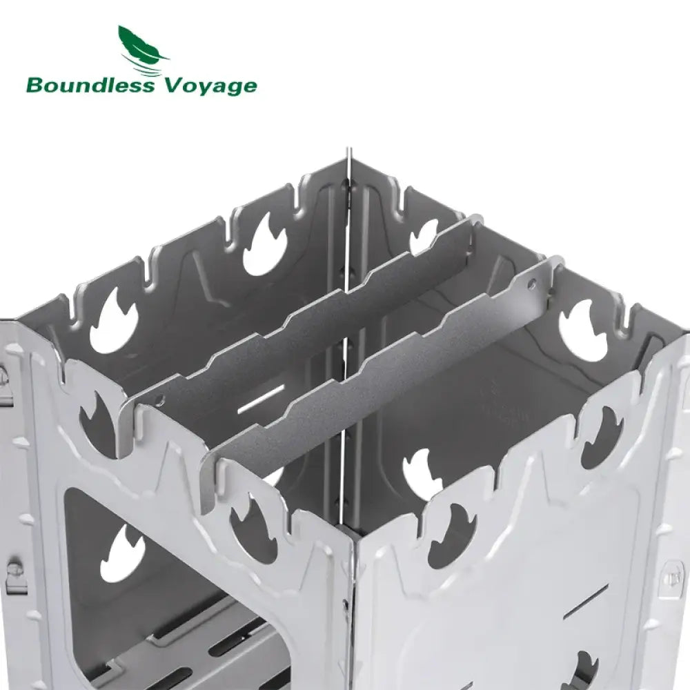 Boundless Voyage Titanium Wood Stove – Ultralight Folding Bushbox with BBQ Grill - Titanium Wood Stove - Boundless