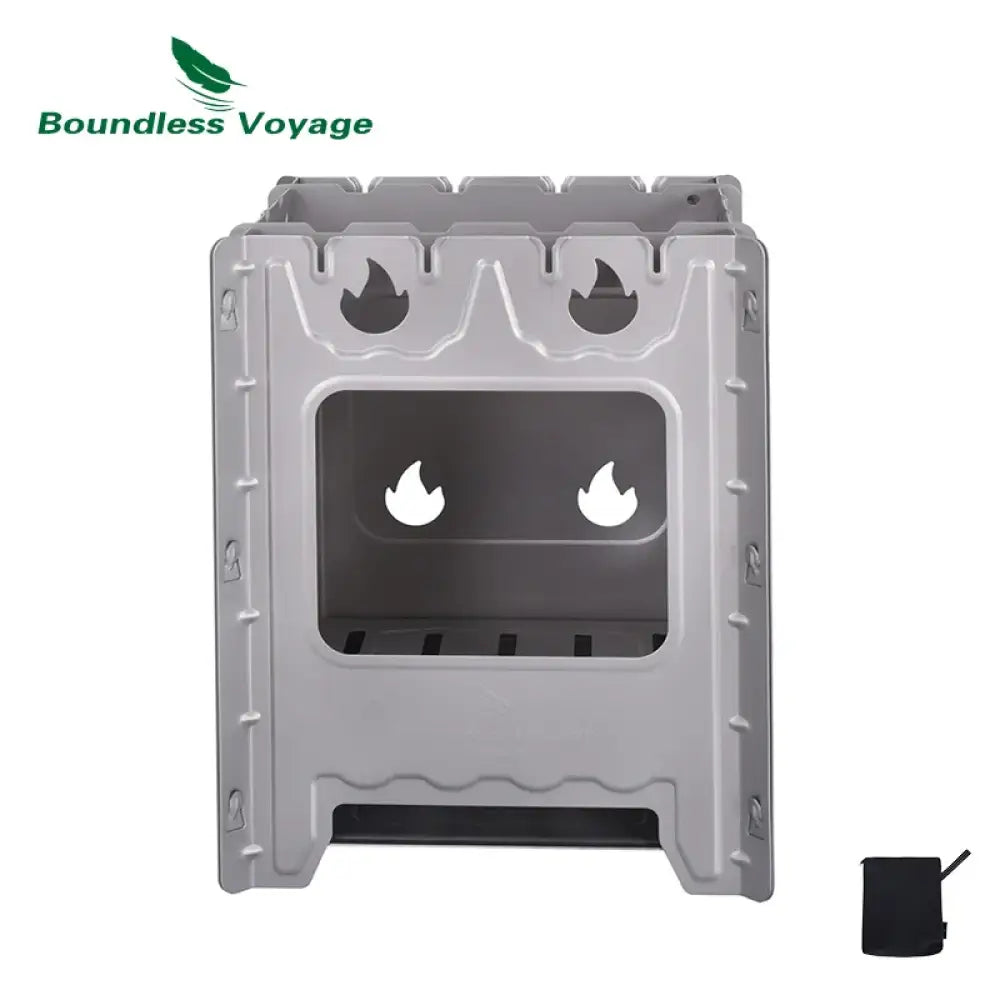 Boundless Voyage Titanium Wood Stove – Ultralight Folding Bushbox with BBQ Grill - Titanium Wood Stove - Boundless