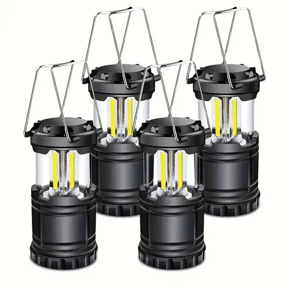 COB LED Camping Lantern – Foldable Battery-Powered Light (1–4 Pcs Set) - Small / 4-pack - COB LED Camping Lantern –