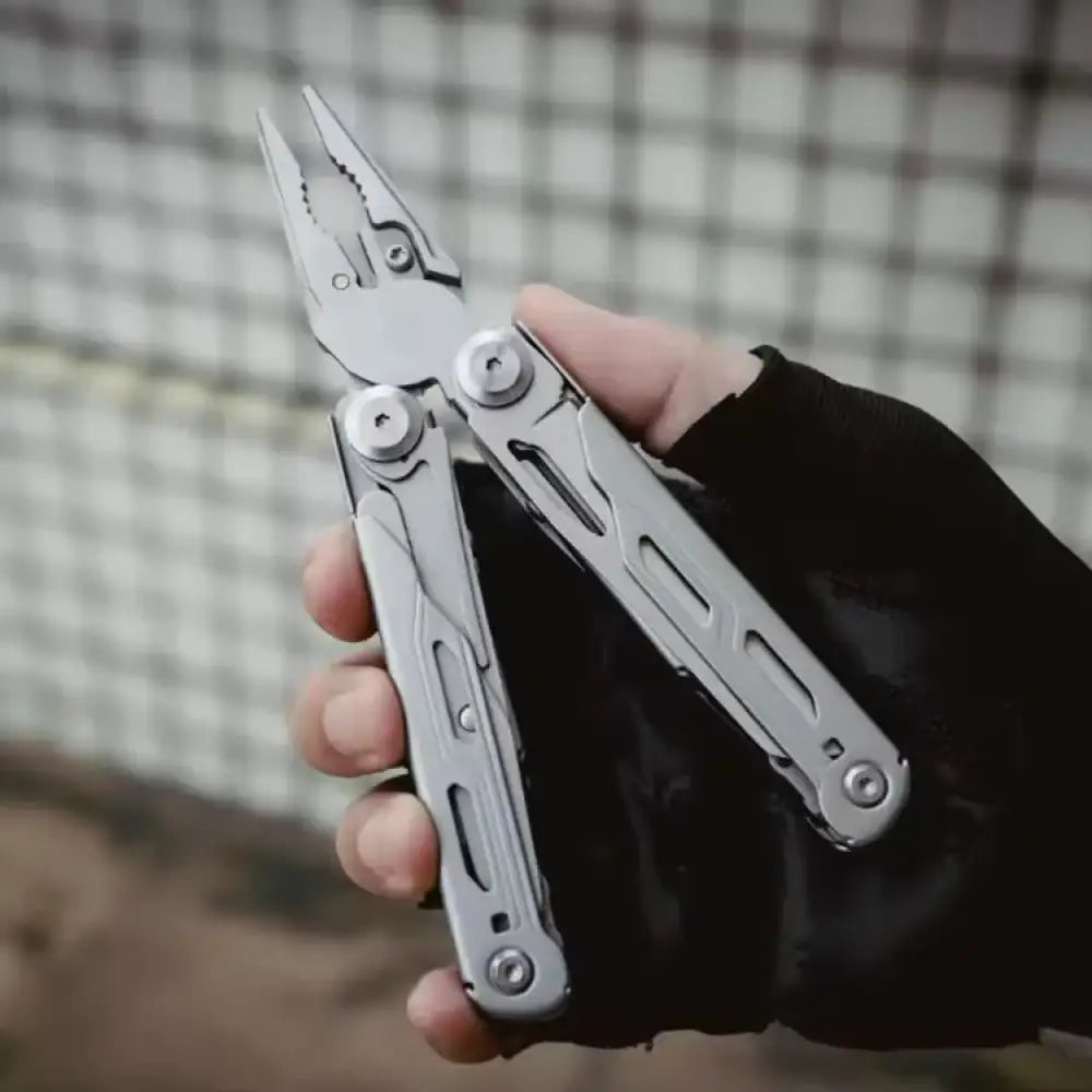 Compact Stainless-Steel 13-in-1 Folding Pliers Multi-Tool for Camping & EDC - Silver - Compact Stainless-Steel 13-in-1