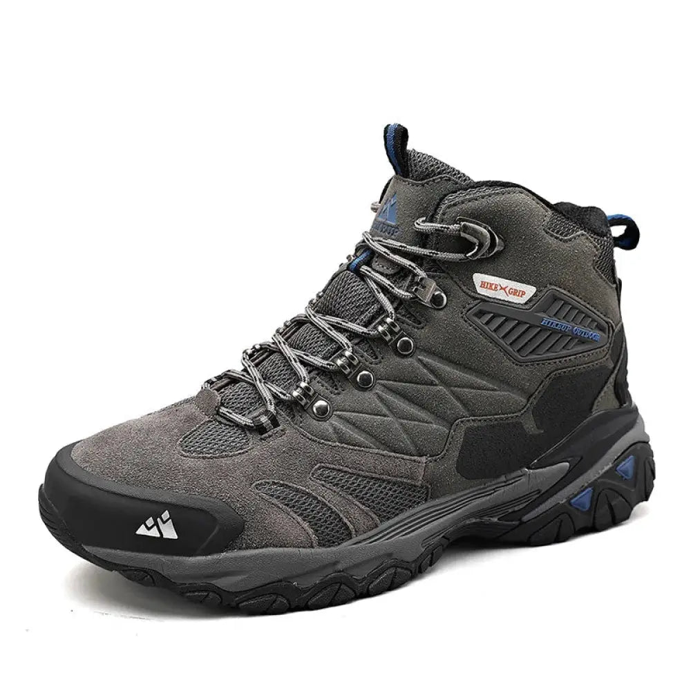 HikeUp Waterproof Winter Hiking Boots – Men’s Suede Tactical Trekking Shoes - Grey / 40 - HikeUp Waterproof Winter