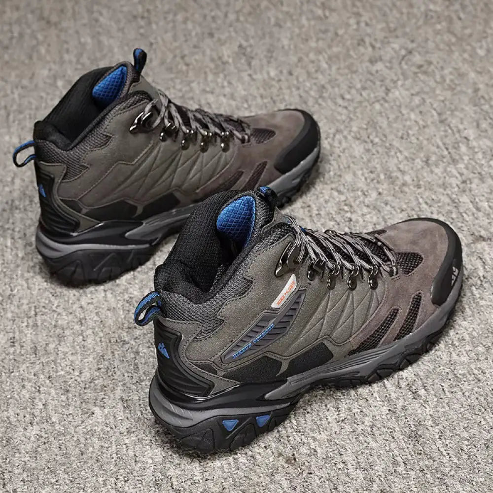 HikeUp Waterproof Winter Hiking Boots – Men’s Suede Tactical Trekking Shoes - HikeUp Waterproof Winter Hiking Boots –