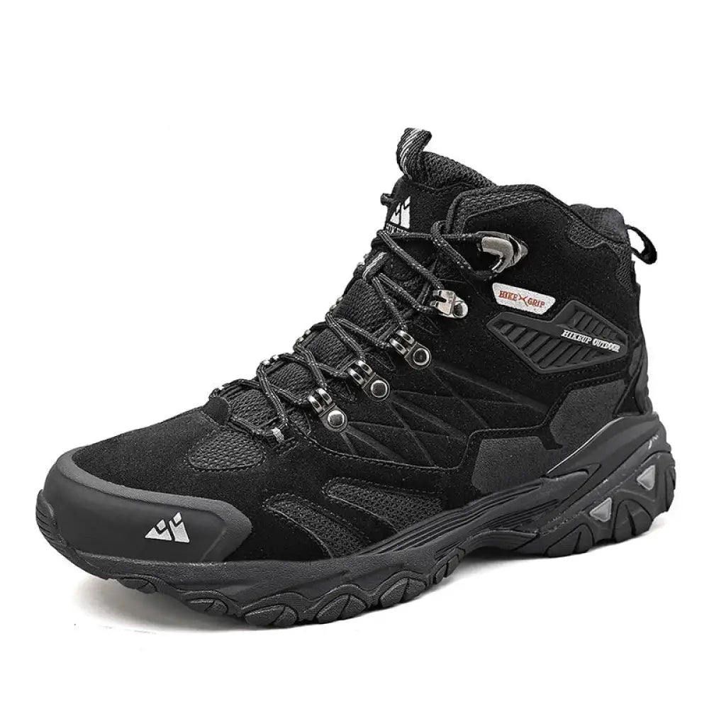 HikeUp Waterproof Winter Hiking Boots – Men’s Suede Tactical Trekking Shoes - Black / 40 - HikeUp Waterproof Winter