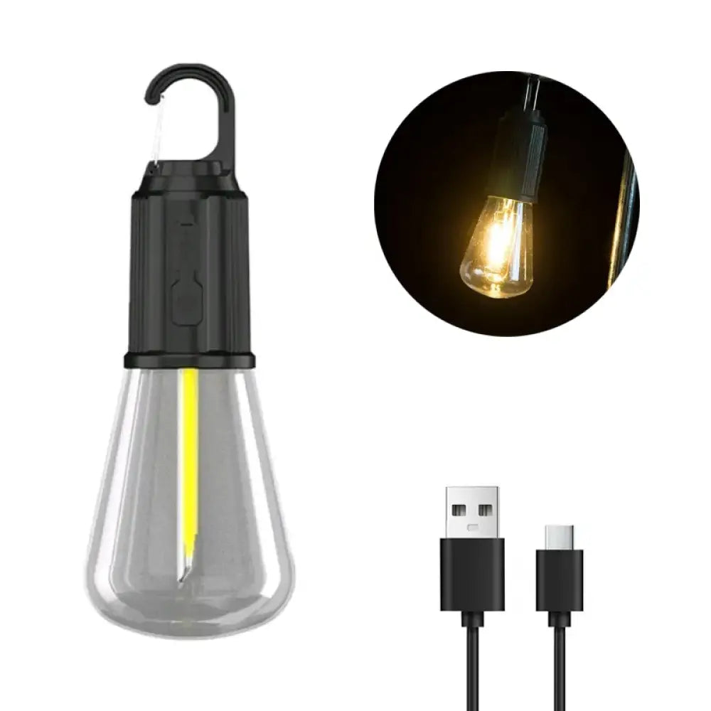 LED Camping Light – Type-C Rechargeable Waterproof Lamp (400 mAh 100 lm) - Bulb Shape – Vintage - LED Camping Light –