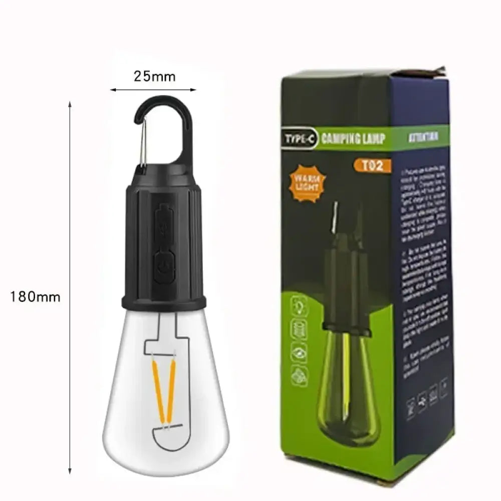 LED Camping Light – Type-C Rechargeable Waterproof Lamp (400 mAh 100 lm) - LED Camping Light – Type-C Rechargeable