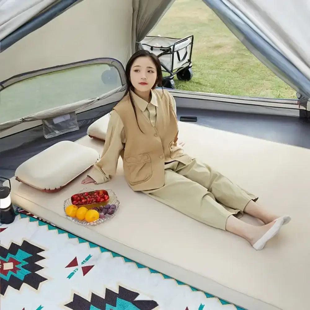 LohasCamping Double Self-Inflating Mattress – 10 cm Compact Folding Sleeping Bed - LohasCamping Double Self-Inflating