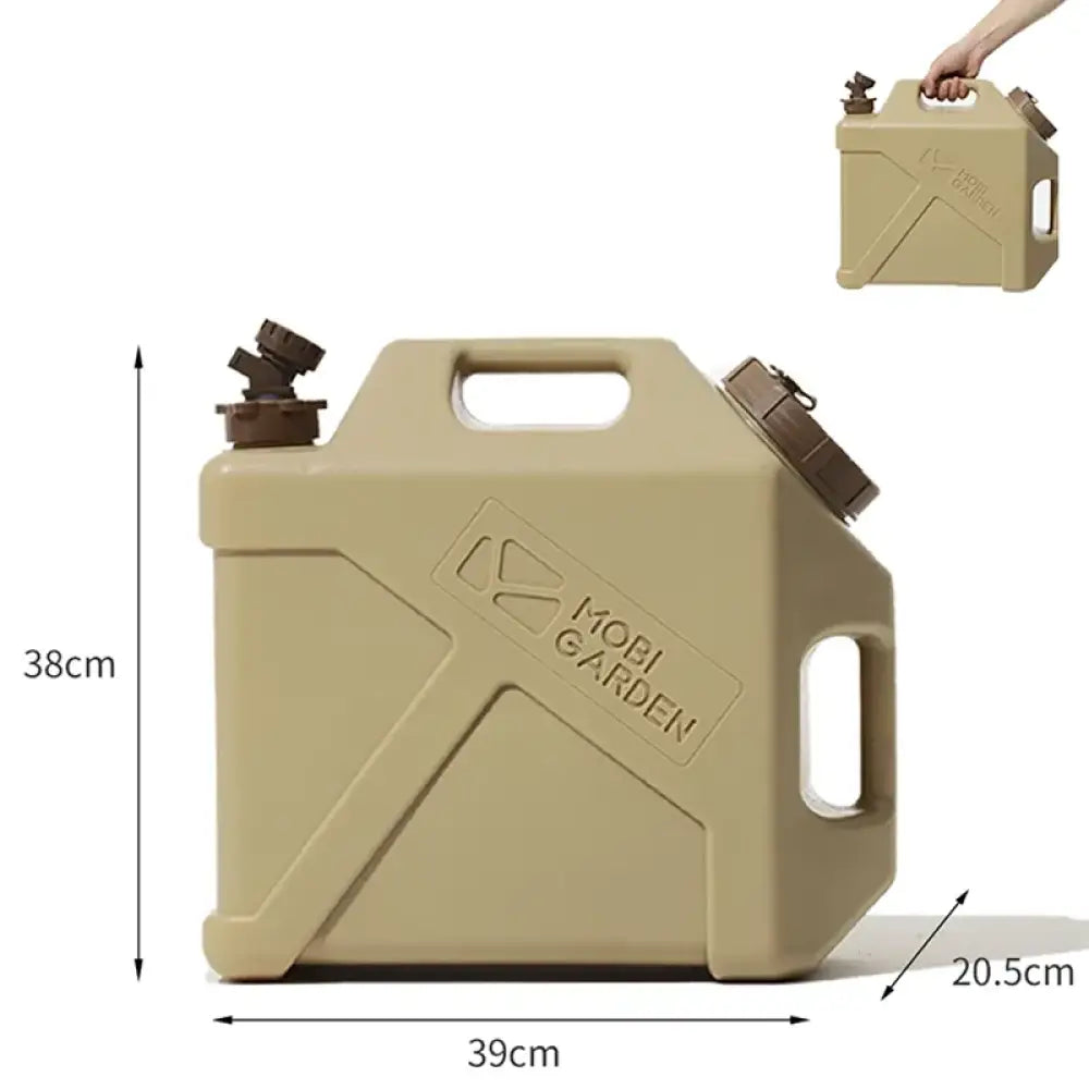 Mobi Garden MU-ZE Water Container – Portable Food-Grade Camping Bucket with Faucet - Sand - 20L - Mobi Garden MU-ZE