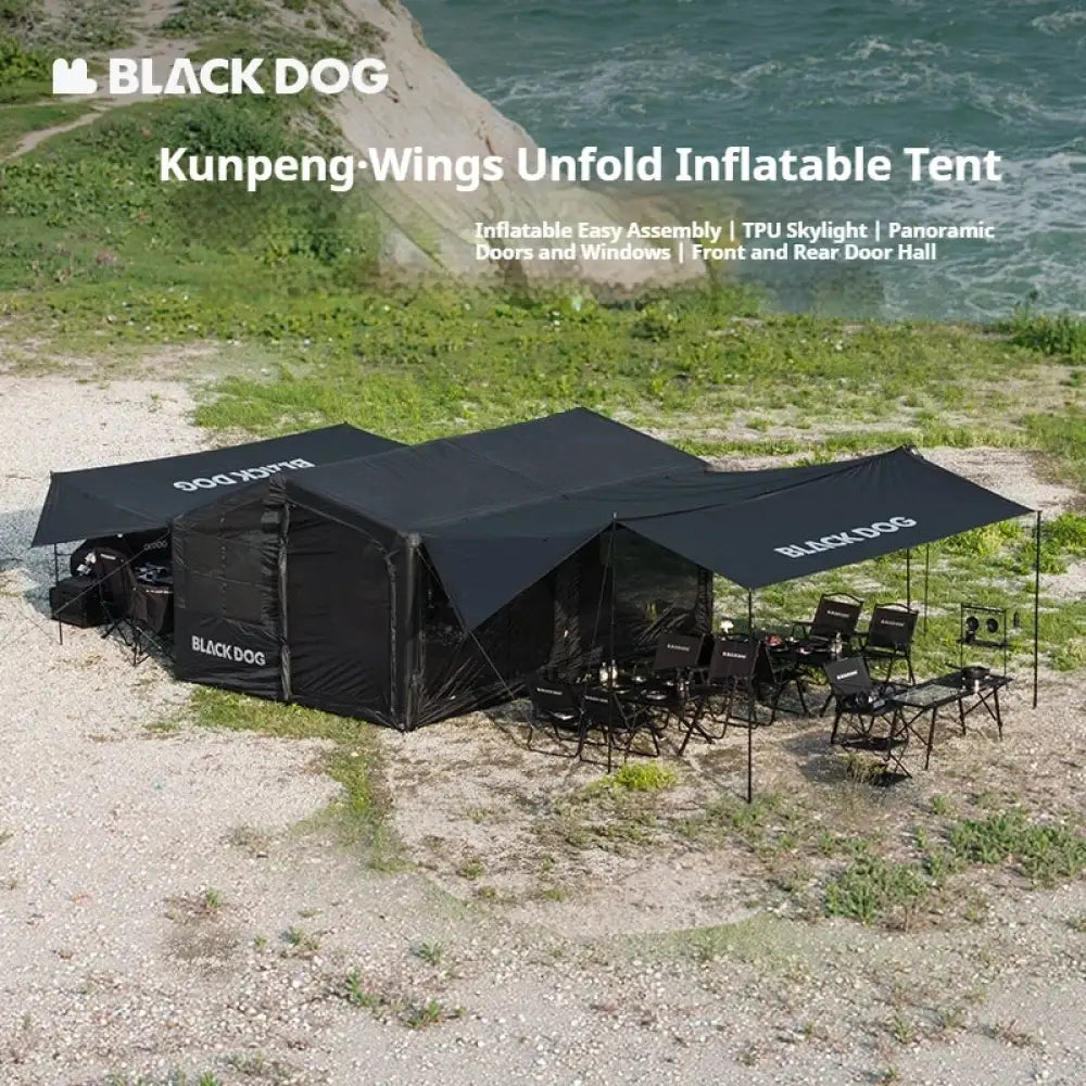 Naturehike BlackDog Inflatable Tent – PU5000 Waterproof Canopy with TPU Window - Blackdog tent set - Naturehike