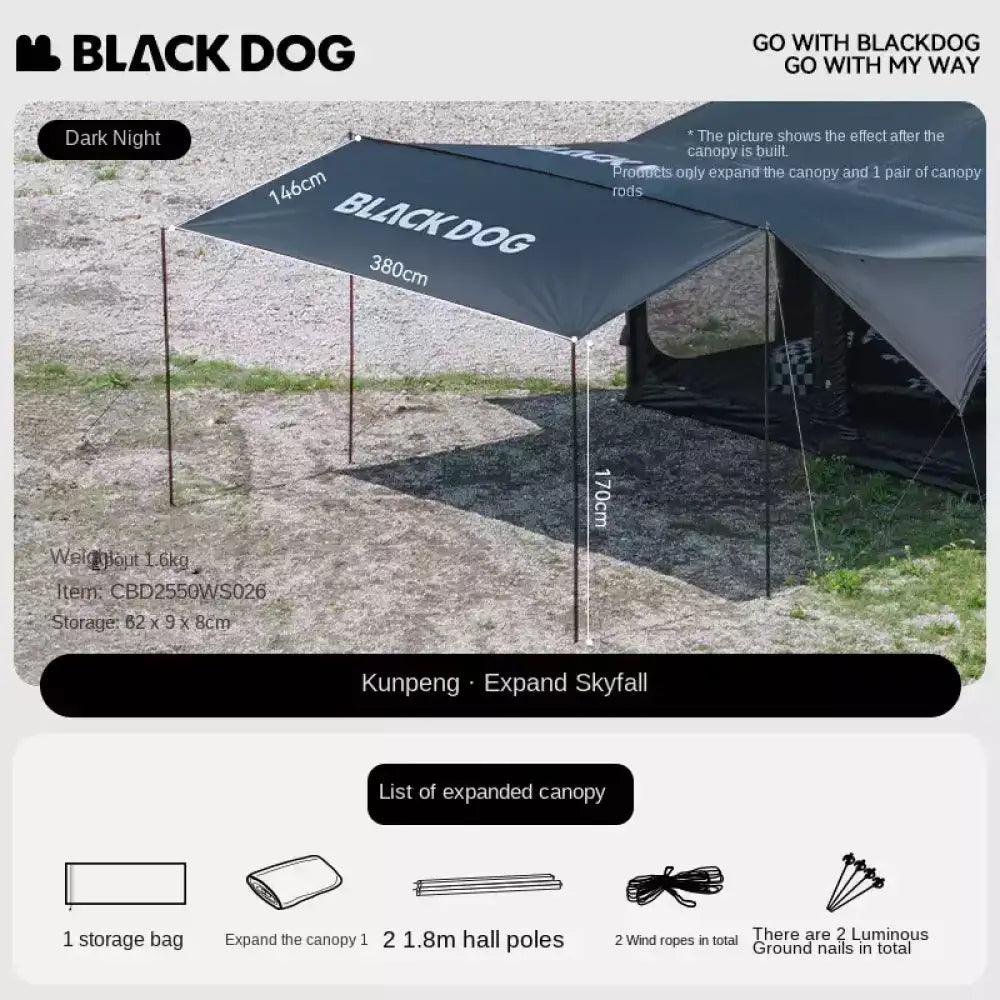 Naturehike BlackDog Inflatable Tent – PU5000 Waterproof Canopy with TPU Window - Blackdog tent set - Naturehike