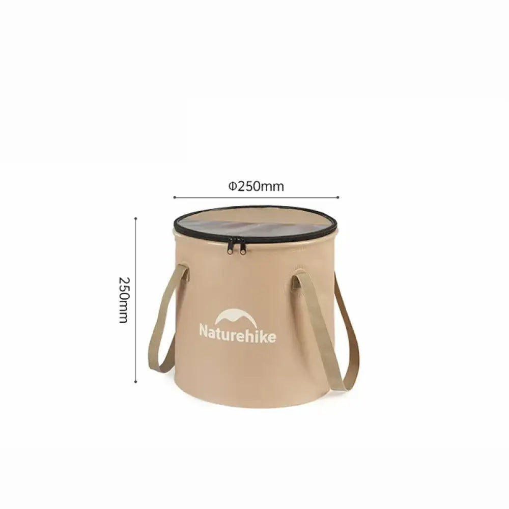 Naturehike Collapsible Camping Basin – Portable Waterproof Folding Sink (10L / 20L) - 10L (Khaki) - Naturehike