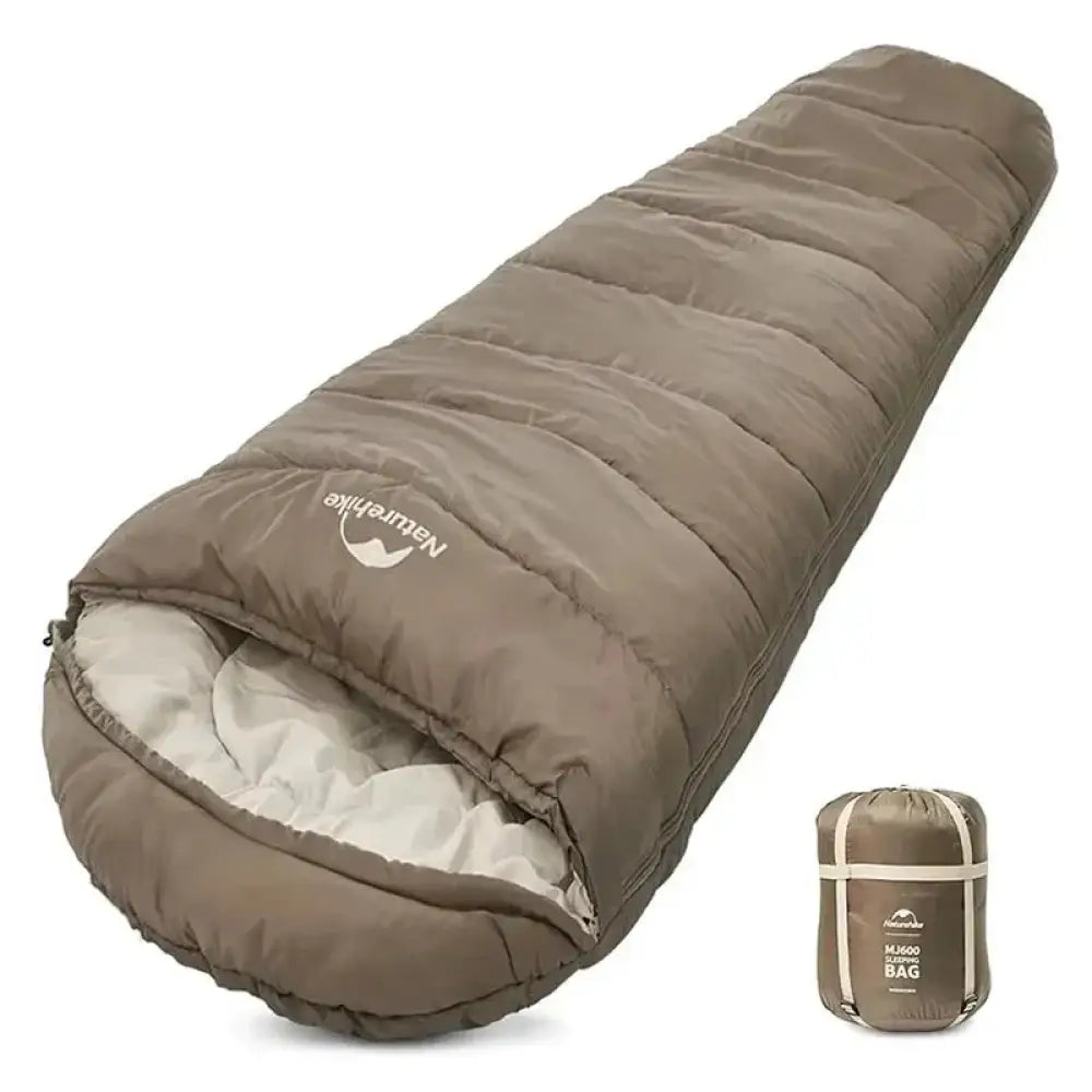 Naturehike MJ300/MJ600 Mummy Sleeping Bag – Lightweight Cotton Winter Bag - MJ600 (-5°C) – Brown - Naturehike