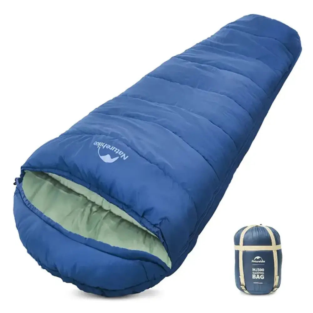 Naturehike MJ300/MJ600 Mummy Sleeping Bag – Lightweight Cotton Winter Bag - MJ300 (+4°C) – Blue - Naturehike