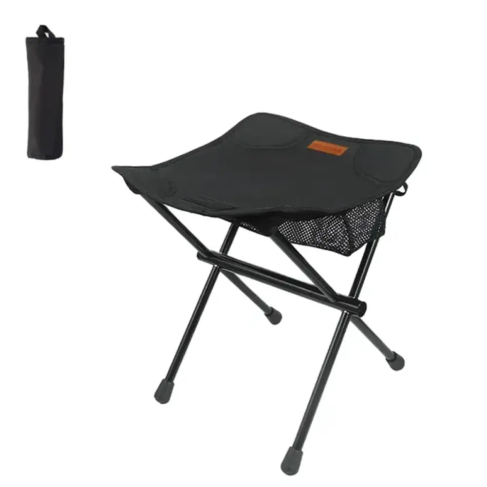 Pacoone Folding Mini Stool – Aluminium Alloy Portable Chair for Camping & Fishing - Black - Pacoone Folding Mini Stool