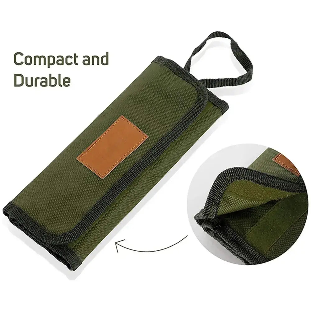 Portable Cutlery Storage Bag – Water-Resistant Pouch for Camping Utensils - Cutlery Storage Bag – Army Green - Portable