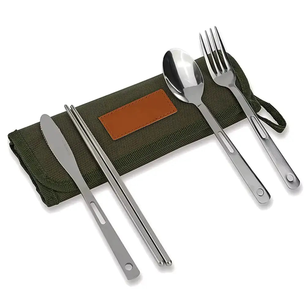 Portable Cutlery Storage Bag – Water-Resistant Pouch for Camping Utensils - Cutlery Storage Bag – Army Green - Portable