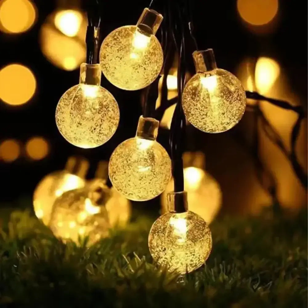Solar Bubble Ball Light String – Crystal LED Globe Lights for Garden & Parties - Solar Bubble Ball Light String –