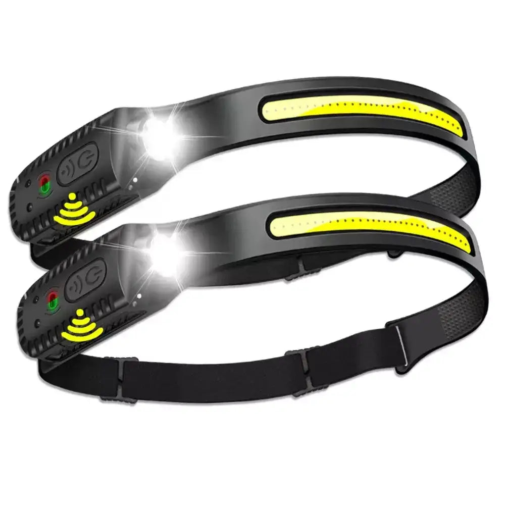USB Rechargeable LED Headlamp – Sensor-Control Head Torch for Camping & Fishing - USB Rechargeable LED Headlamp –