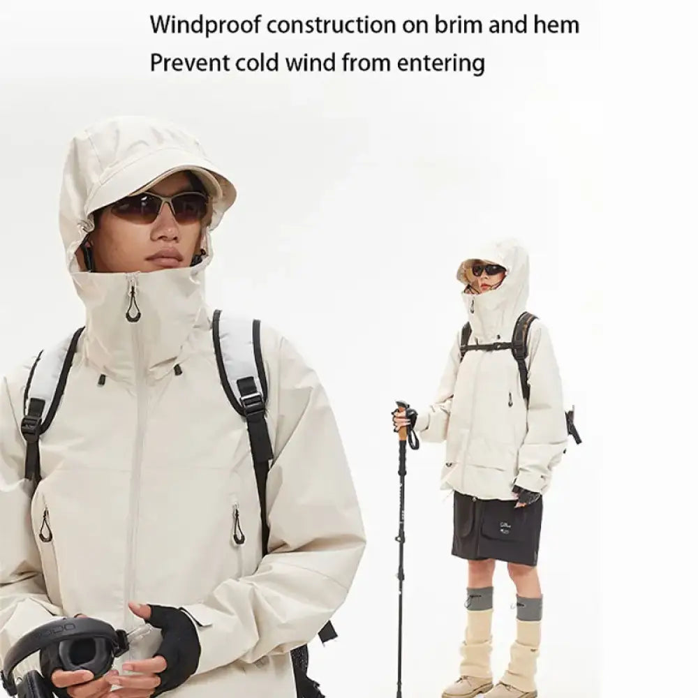 Waterproof Hiking Jacket – Windproof Hooded Outdoor Coat for Men & Women - Waterproof Hiking Jacket – Windproof Hooded