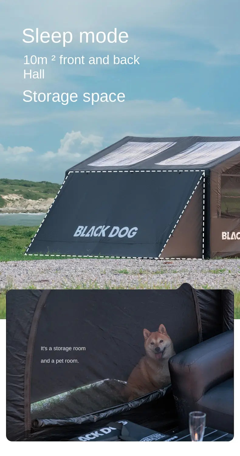 Naturehike BlackDog Inflatable Tent – PU5000 Waterproof Canopy with TPU Window