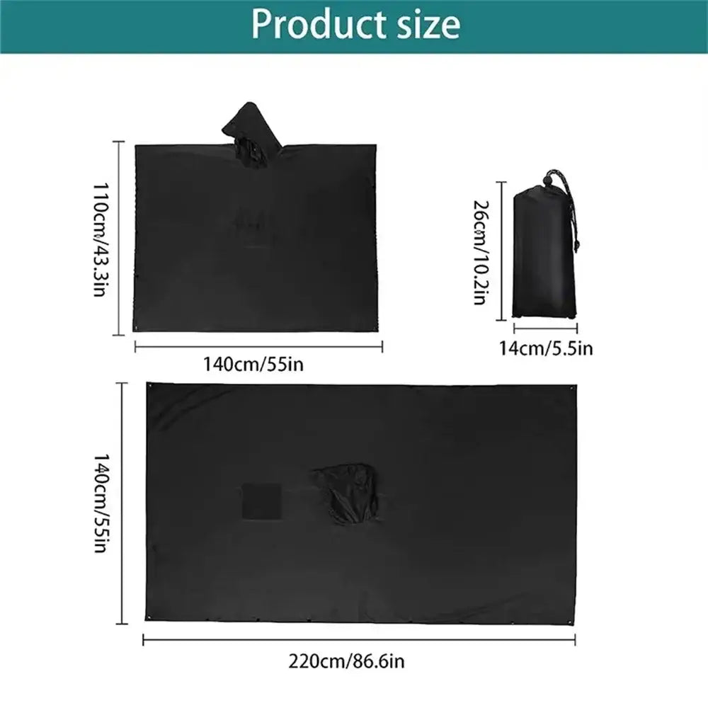 3-in-1 Military Rain Poncho – Waterproof Hooded Raincoat & Tent Shelter - 3-in-1 Military Rain Poncho – Waterproof