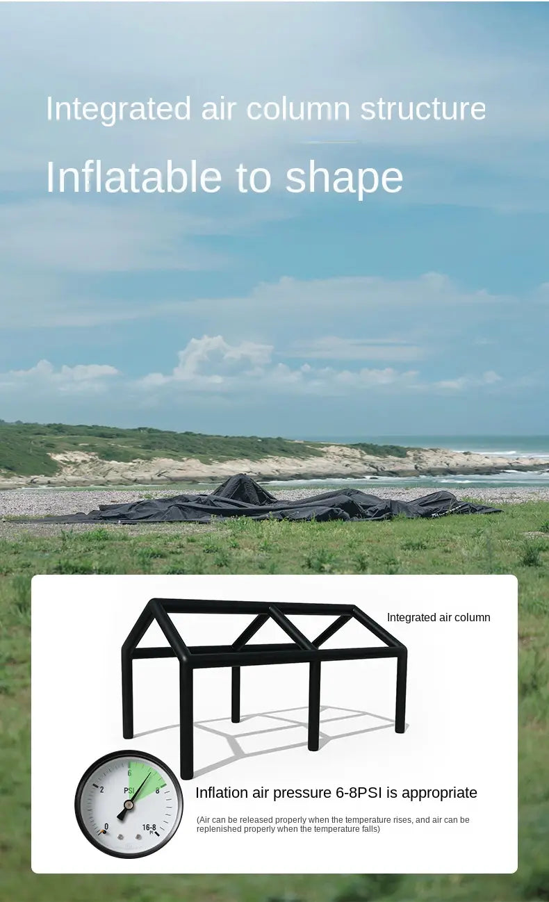 Naturehike BlackDog Inflatable Tent – PU5000 Waterproof Canopy with TPU Window