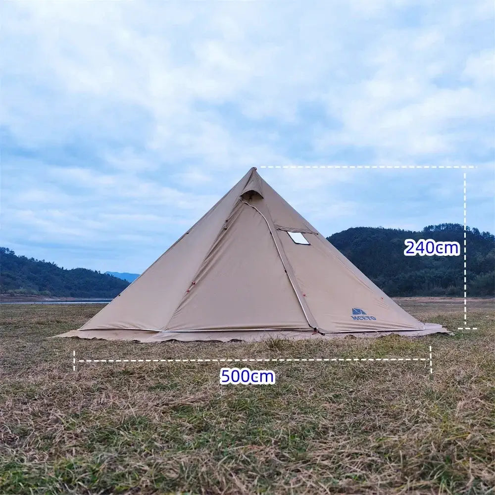 500Pro Tipi Hot Tent – Fire-Retardant Teepee with Stove Jack (5–8 Person) - 500Pro Tipi Hot Tent – Fire-Retardant