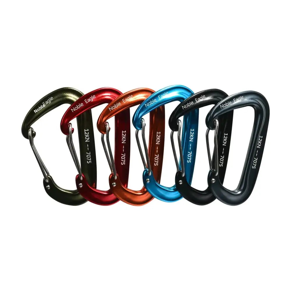 6pcs Lightweight 12KN Aluminium Carabiners – D-Ring Hooks for Camping & Hiking - 6pcs Lightweight 12KN Aluminium