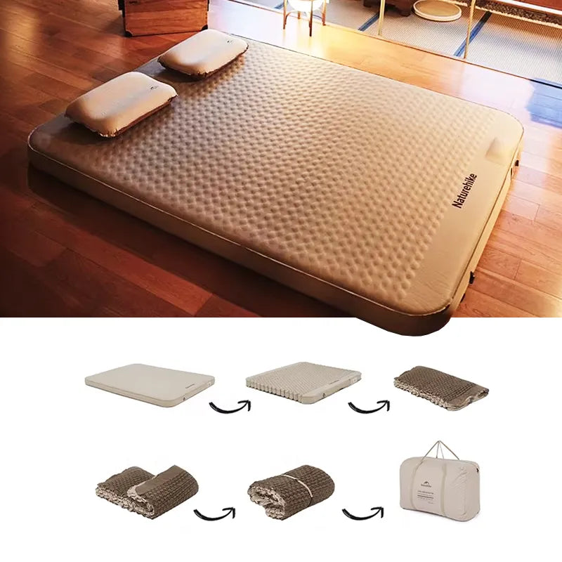 Naturehike C12 Air Mattress – 12 cm Self-Inflating Double Sleeping Pad with Built-In Pump