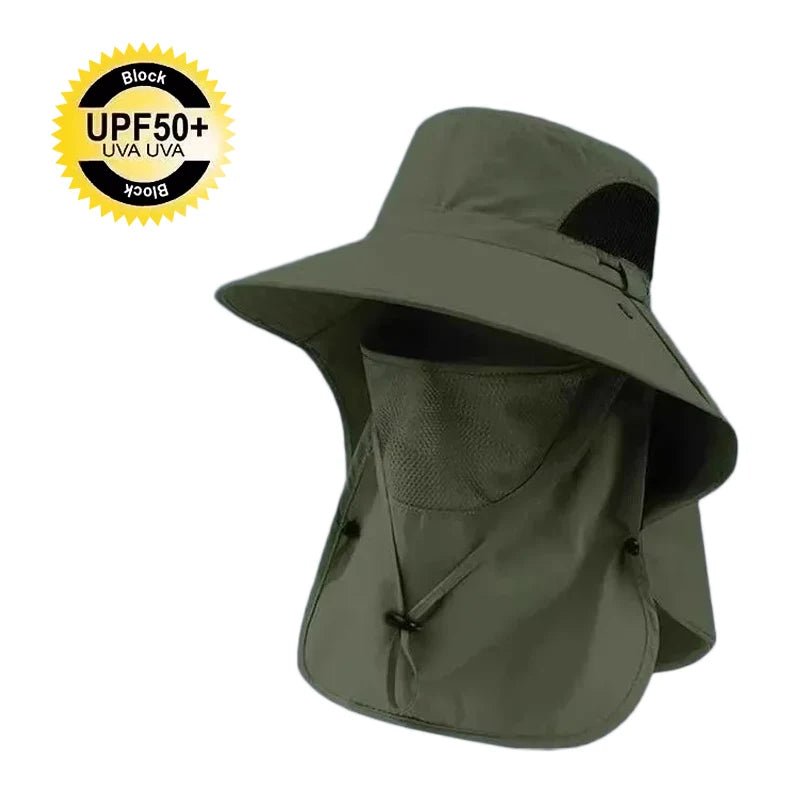Outdoor UV Protection Hat – Waterproof Sunshade Cap with Neck Flap