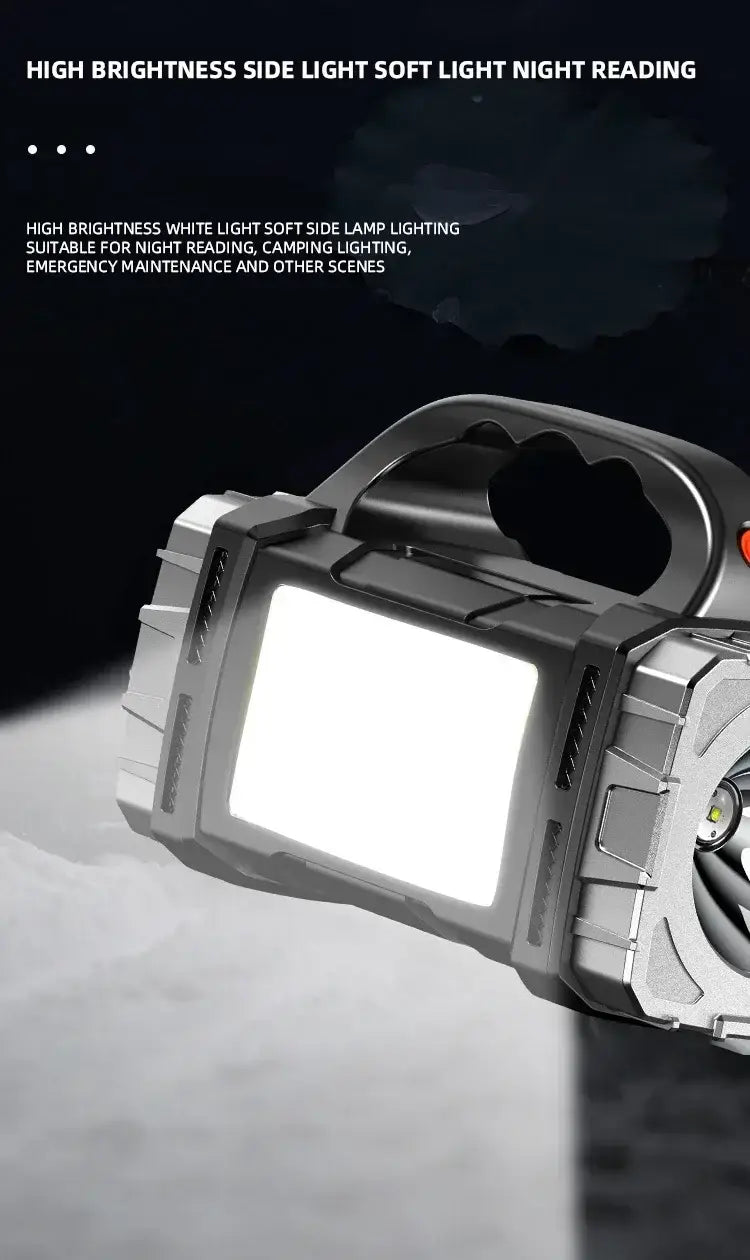 Solar LED Flashlight – USB Rechargeable Searchlight & Power Bank