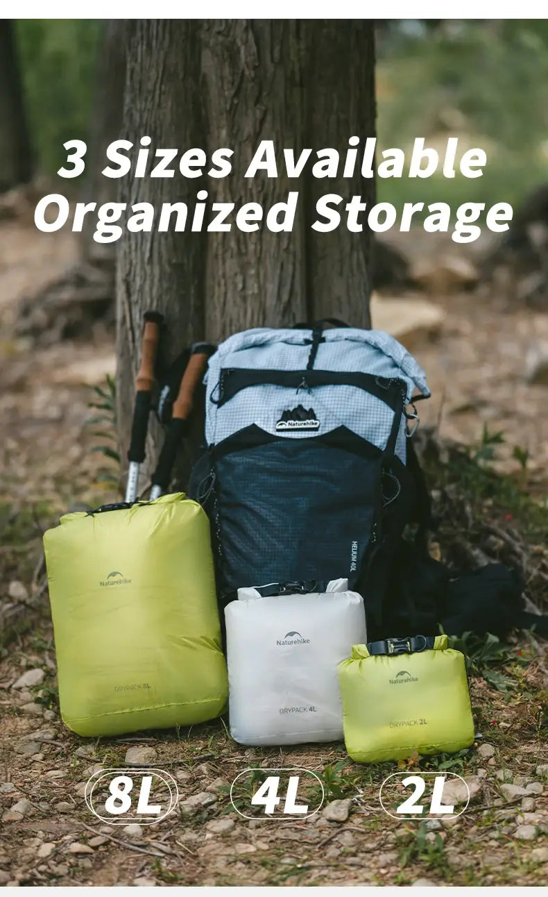 Naturehike Waterproof Dry Bag – 2L/4L/8L Compression Sack for Camping