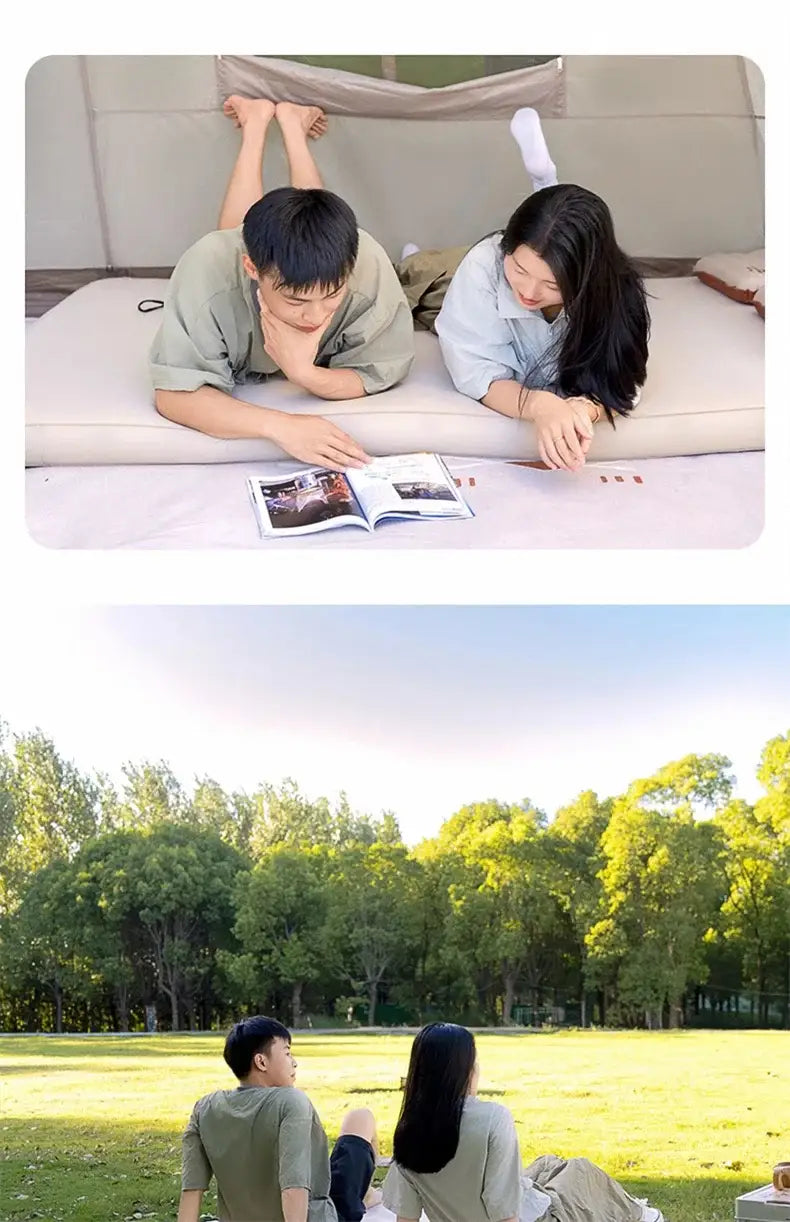 LohasCamping Double Self-Inflating Mattress – 10 cm Compact Folding Sleeping Bed