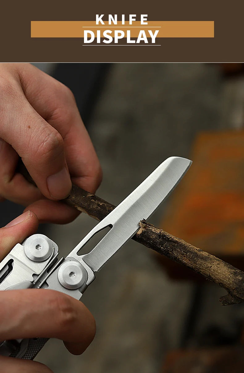 Compact Stainless-Steel 13-in-1 Folding Pliers Multi-Tool for Camping & EDC