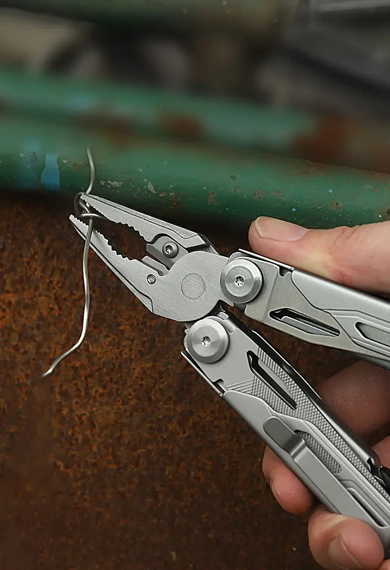 Compact Stainless-Steel 13-in-1 Folding Pliers Multi-Tool for Camping & EDC