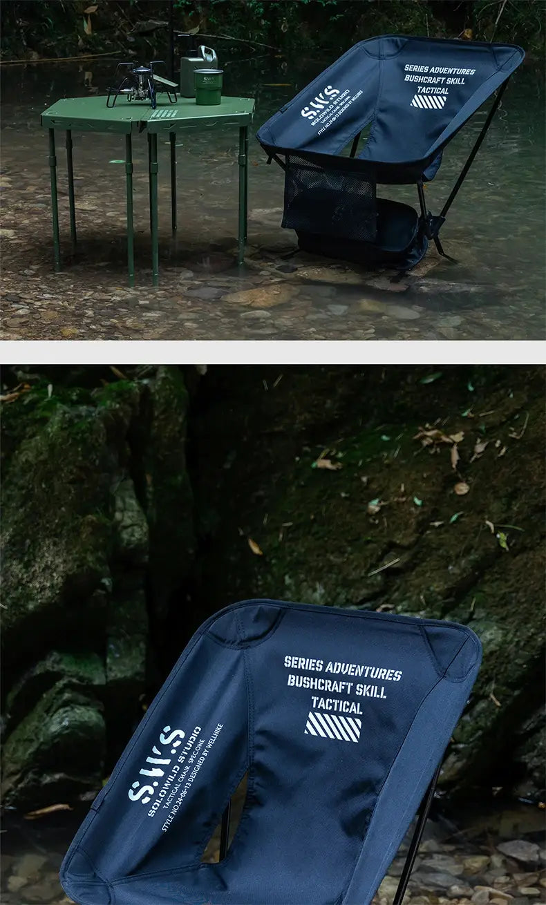 WellHike Folding Moon Chair – Lightweight Square Frame Beach & Picnic Chair