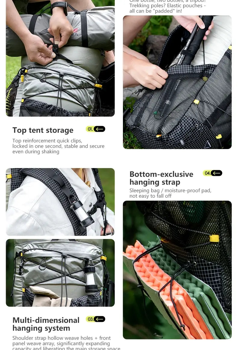 Bisinna Camping Backpack 25-35L – Ultralight Travel Hiking Bag for Men & Women