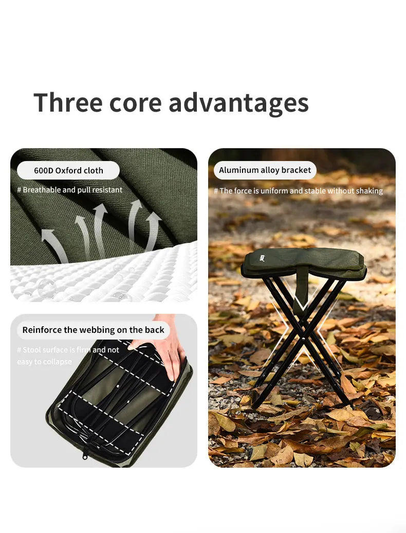 Pacoone Golden Folding Chair – Aluminium Alloy Camping Seat with Carry Bag