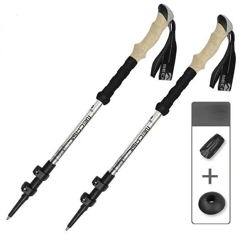 2pcs Trekking Poles – Ultralight Adjustable Walking Sticks with Quick Lock