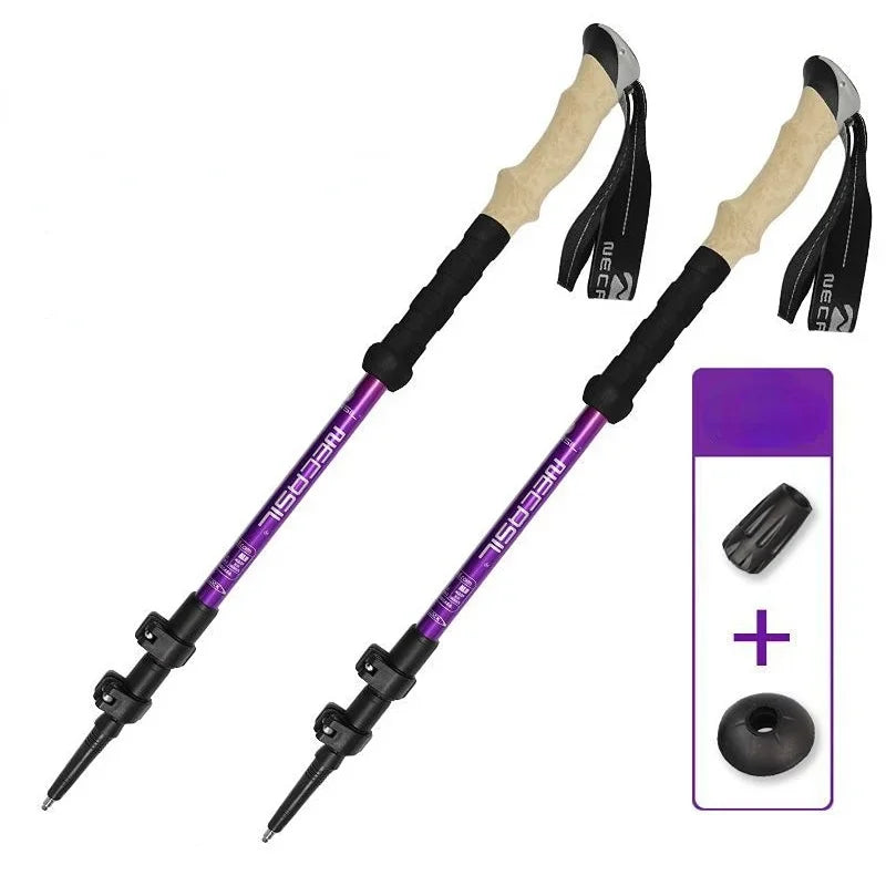 2pcs Trekking Poles – Ultralight Adjustable Walking Sticks with Quick Lock