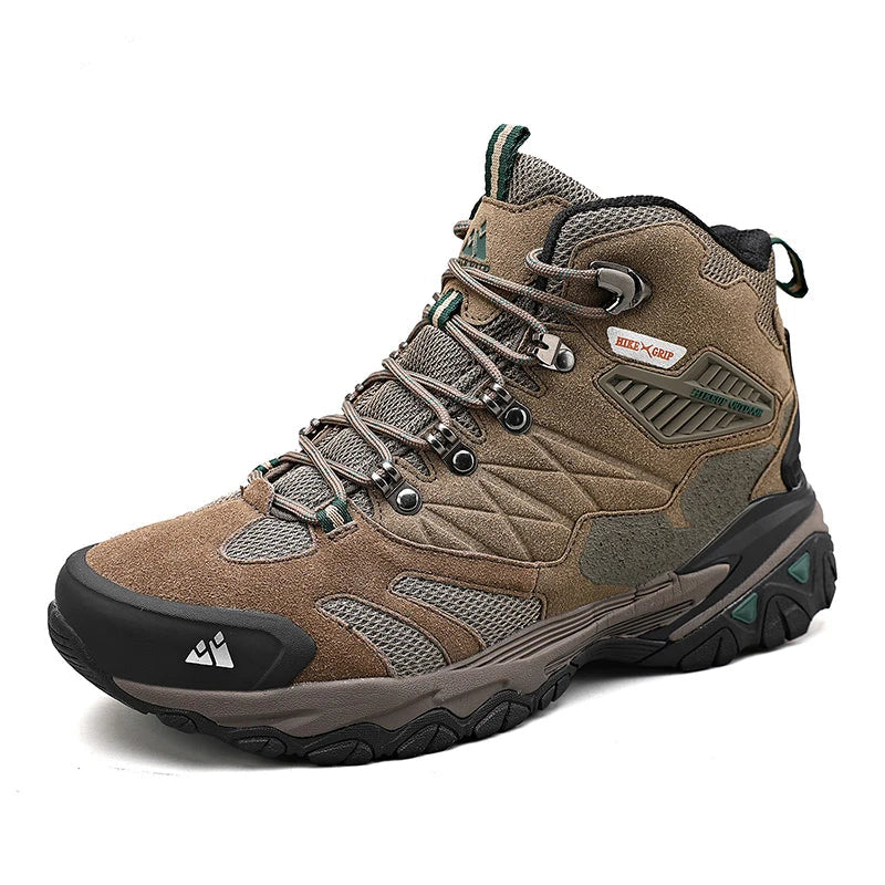 HikeUp Waterproof Winter Hiking Boots – Men’s Suede Tactical Trekking Shoes