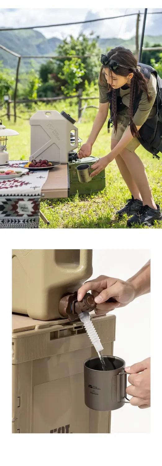Mobi Garden MU-ZE Water Container – Portable Food-Grade Camping Bucket with Faucet