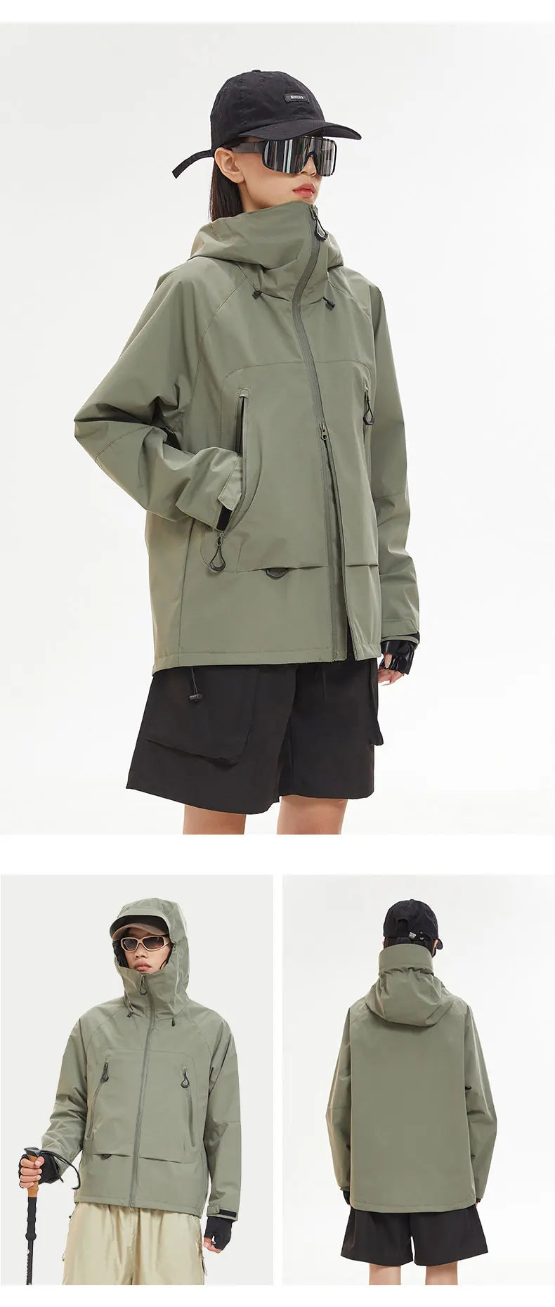 Waterproof Hiking Jacket – Windproof Hooded Outdoor Coat for Men & Women